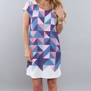 Coco & Main EUC asymmetrical patterned dress/tunic